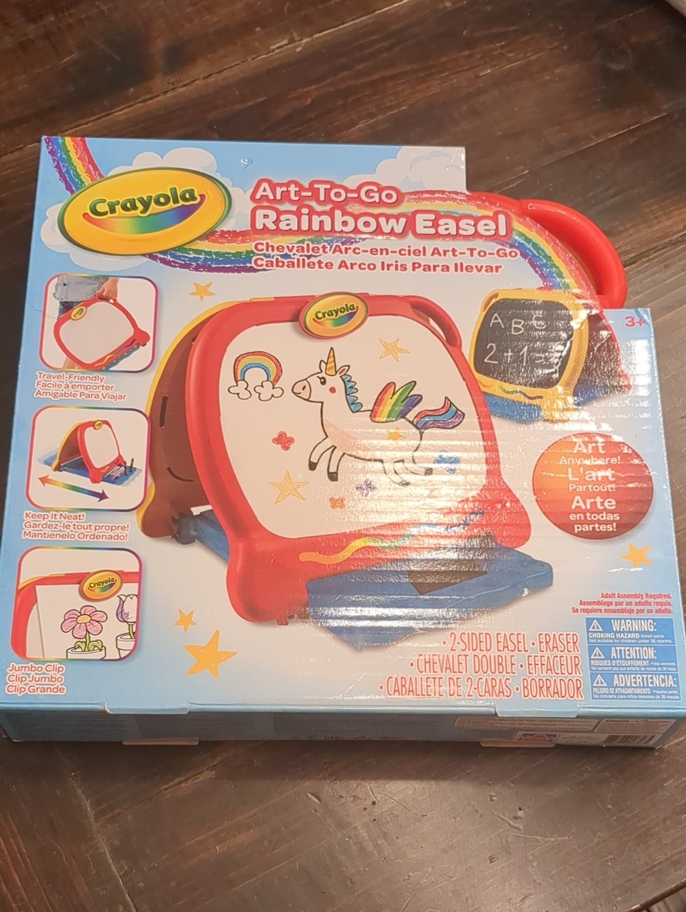 Crayola Rainbow Easel Travel Art Kit - Red with Multicolor Accents